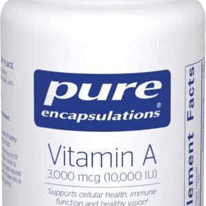 Pure Encapsulations Vitamin A – 3,000 mcg – from Cod Liver Oil – Immune & Vision Support* – Vitamin A Palmitate Supplement – Non-GMO – 120 Softgel Capsules