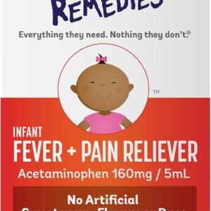 Little Remedies Infant Fever & Pain Reliever with Acetaminophen, Baby Medicine with No Artificial Sweeteners, Flavors or Dyes, Natural Berry Flavor, 2 Fl Oz