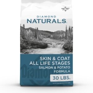 Diamond Naturals Skin & Coat Real Salmon and Potato Recipe Dry Dog Food with Quality Protein, Omega Fatty Acids, Probiotics and Essential Nutrients to Promote Healthy Skin and Coat 30lb
