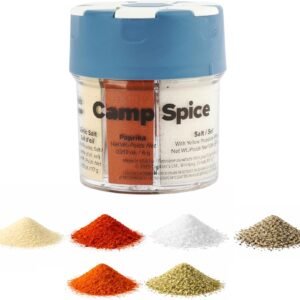Coghlan’s Multi-Spice Shakers – Compact 6-in-1 Seasoning Containers for Camping, Travel, BBQ & Everyday Cooking – Lightweight, Portable, Mess-Free Design – Made in USA