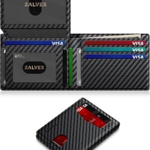 Wallet for Men Slim RFID Blocking Leather Credit Card Holder Wallet for 14 Cards, Bifold Minimalist Thin Wallet with 2 ID Windows & Cash Slot, Front Pockt Carteras Para Hombres, Birthday Gifts for Men