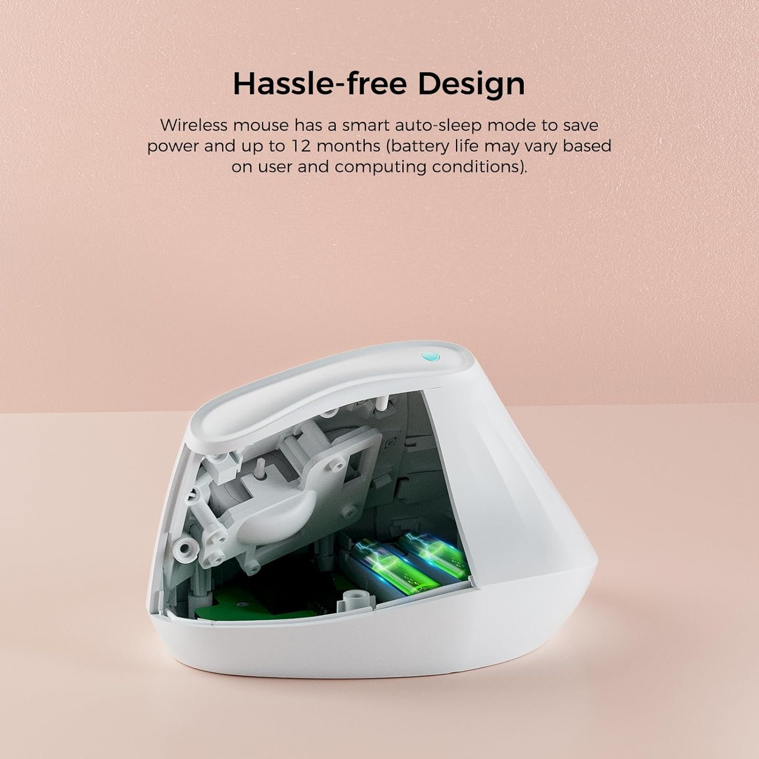 KYSONA 57° Ergonomic Wireless Tower Mouse, Vertical Quiet Ergo Mouse, Bluetooth(BT5.0,BT3.0)&2.4G, (800/1200/2400/2400/4000), 5 Buttons for Windows, macOS, iPadOS, Laptop, PC,White - Image 6