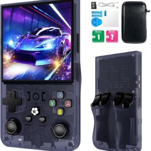 R36MAX Retro Handheld Games Console, Retro Game Console with 4.0 inch IPS HD Screen, Video Game Consoles with 64GB Memory, Portable Gaming Player for Travel, Gift for Teen or Partner, Gray