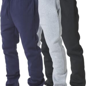 Ultra Performance 3 Pack Mens Fleece Wide Leg Sweatpants with Pockets, Open Bottom Workout Sweatpants for Men