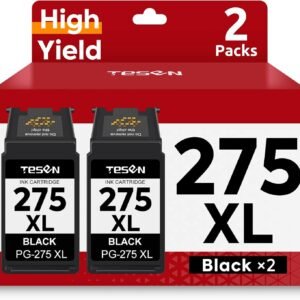 PG-275XL 275XL Black Ink Cartridges Remanufactured Replacement for Canon 275XL 275 PG-275 PG275 XL Black High Yield for PIXMA TR4720 TS3522 TS3500 TR4700 TR4722 TS3720 printer Ink Cartridge (2 Black)