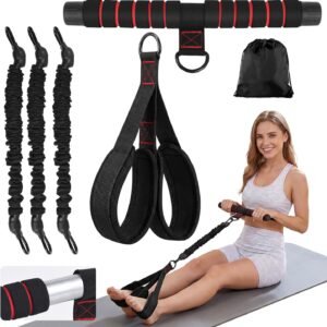 Pedal Resistance Band with Handle, Upgrade Thickened Steel Pipe, Full Body Workout,for Postpartum Use, Posture Improvement,Pilates, Portable for Home Travel Training