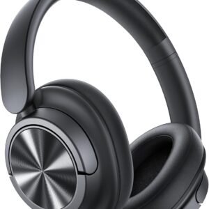 Hybrid Active Noise Cancelling Headphones 120H Playtime Wireless Headphones Bluetooth 6.0 Over Ear Headphones with 6 ENC HD Call Mic, Hi-Res 360° Spatial Audio ANC Headphone for Travel Workout Black