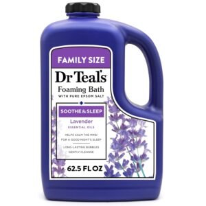 Dr Teal’s Foaming Bath with Pure Epsom Salt, Soothe & Sleep with Lavender, 62.5 fl oz