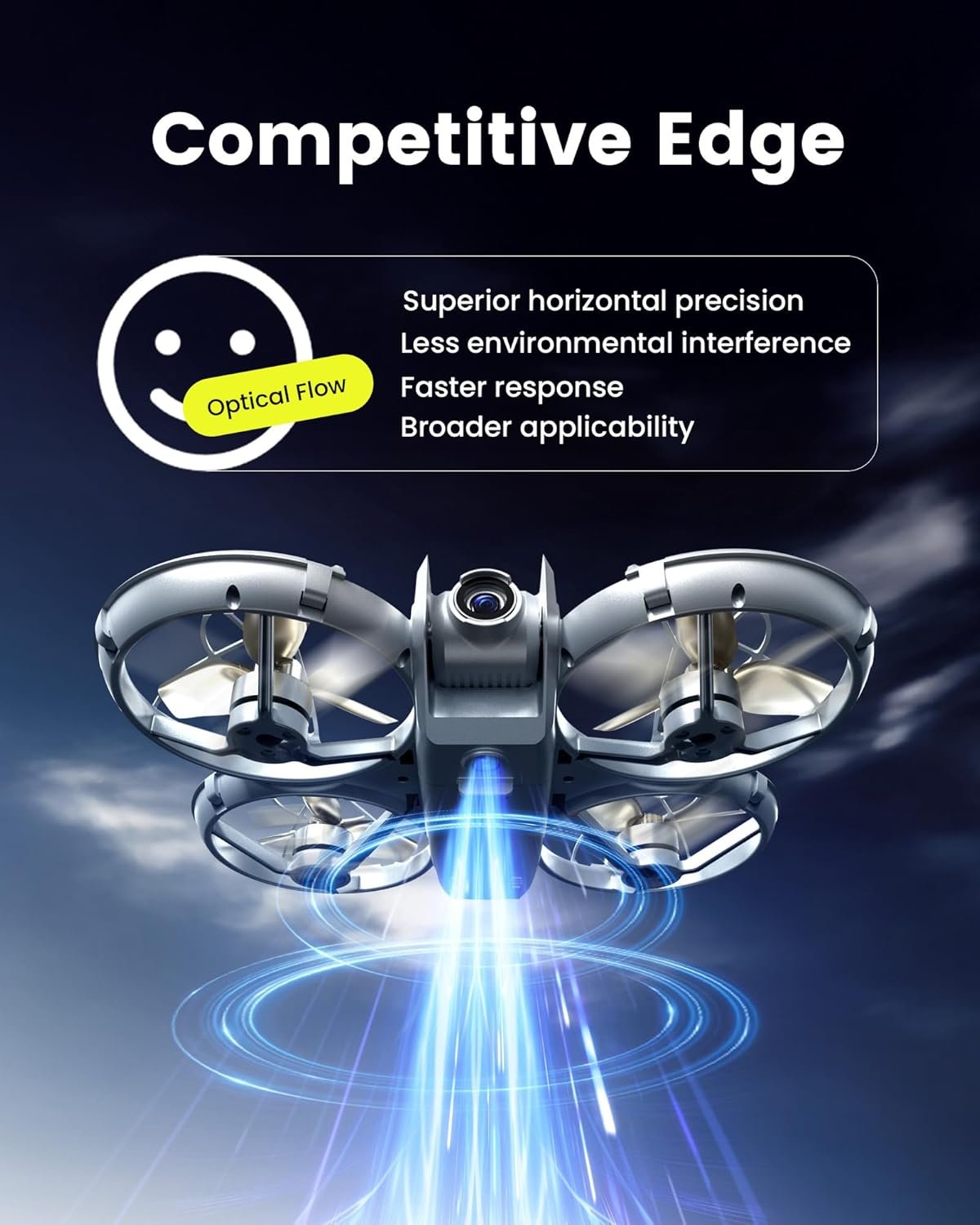 Drone with Camera - RC Quadcopter for Kids & Adults Beginners, with One Key Takeoff/Landing, Altitude Hold, Headless Mode, 3D Flip & Trajectory Flight, 3-Speed Mode, 2 Rechargeable Batteries & Carrying Case, Gray - Image 3