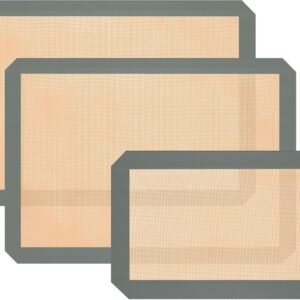 Silicone Baking Mat, 3 Pack Reusable Baking Sheet, Non-Stick ＆ Food Safe Silicone Mats for Baking for Making Cookies Macaroons Bread, Baking Supplies ＆ Accessories