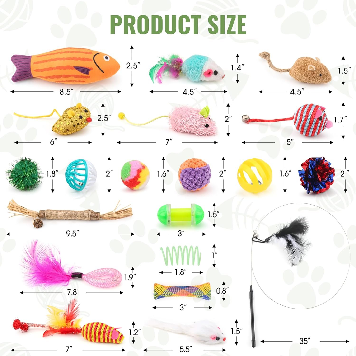 Fashion's Talk Cat Toys Variety Pack for Kitty 20 Pieces - Image 6