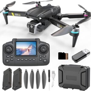 Brushless Drone With Camera For kids And Beginner, Toy Drones With Screen On Controller, No Phone Needed, Entry-level Drone For Kid 8-12 With Auto Hover, Easy to Fly, One Click Take Off/Land, No FAA, Under 249g, 2 Batteries, SD Card
