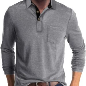 Uposiut Mens Polo Shirts Long/Short Sleeve Mens Shirts Casual Stylish Cotton True Classic Basic Tee Shirts