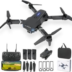 FLYVISTA Mini Drone with Camera for Adults Kids, 1080P WiFi FPV Camera Drone with 3 Batteries, One-Click Take Off/Landing, Altitude Hold, Headless Mode, 360° Flips, 3-Gear Speeds, Emergency Stop, Carrying Case, Toys Gifts for Kids and Adults Beginner