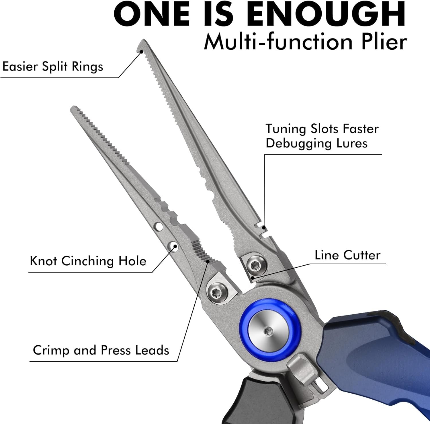 TRUSCEND Lockable Handy Fishing Pliers with Innovative Ergonomic Handle, Saltwater Corrosion Resistant Teflon Coated Fishing Tool, Multi-Function Fishing Gear with Mo-V Cutter, Amazing Fishing Gift - Image 4