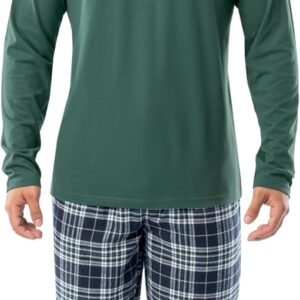 Fruit of the Loom Men’s Jersey Knit Top and Flannel Pant Pajama Sleep Set