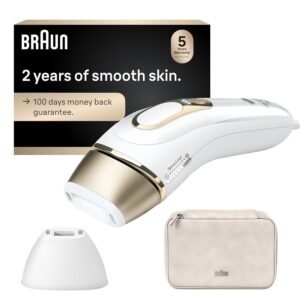 Braun IPL, Silk·Expert Pro 5, IPL Hair Removal for Women and Men, Permanent Laser Hair Reduction At-Home, 2 Heads, Pouch, IPL5137