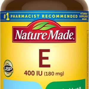 Nature Made Vitamin E 180 mg (400 IU) dl-Alpha, Dietary Supplement for Antioxidant and Skin Support, 180 Softgels, 180 Day Supply