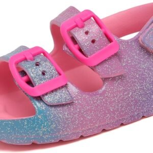 INMINPIN Toddler Boys Girls Buckle Sandals Comfort Open Toe Sandal with Adjustable Back Strap