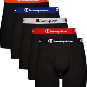 Champion Men’s Everyday Cotton Stretch Boxer Briefs- 5 Pack