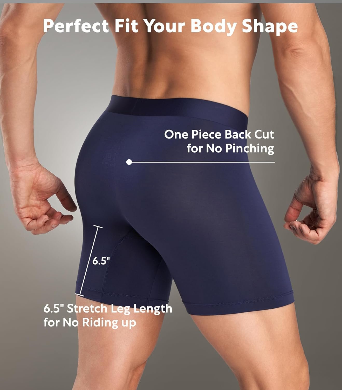 DAVID ARCHY Mens Underwear Silky Soft Second Skin Modal Boxer Briefs Waistfree Seamless Waistband Underwear for Men Pack of 4 - Image 4