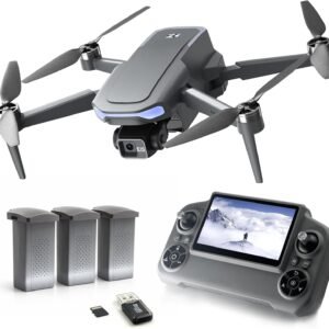 3-Axis Gimbal GPS Drone with 4K Camera YIKKEON Drone, 10000FT Range, 90Min Flight Time with 3 Batteries, 4.5″ HD Screen Remote, Auto Return, Follow Me, Brushless Motor, 5G FPV, Foldable RC Quadcopter for Beginners – Under 249g