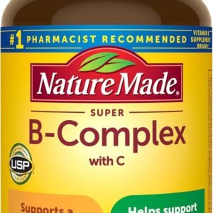 Nature Made Super B Complex with Vitamin C & Folic Acid, B Complex Vitamins for Women and Men, Dietary Supplement for Immune Support, 140 Tablets, 140 Day Supply