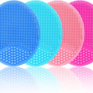 Silicone Facial Cleansing Brush – 4 Pack Face Scrubber & Exfoliator for Deep Cleaning, Soft Brush, Blackhead & Acne Pore Care