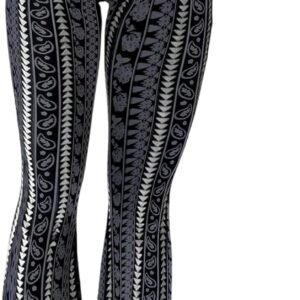 Milumia Women’s Boho Yoga Leggings High Waisted Hippie Flared Pants Bell Bottoms