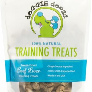 Doggie Dooze Training Dog Treat 100% USDA-Inspected Beef Liver – Single Ingredient Bite-Sized Beef Snack for All Ages, Breeds, Sizes, High Protein – 4 Ounce Bag, Made in USA with Great Care