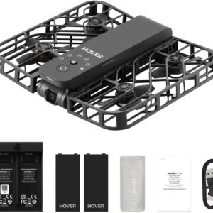 HOVERAir X1 Drone with Camera, Follow-me Drone with Self-Flying Mode, Foldable Mini Drone with HDR Video Capture, Palm Takeoff, Intelligent Flight Paths, Hands-Free Control Black (Combo Plus)