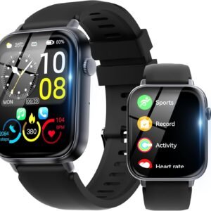 Smart Watch for Men Women Answer/Make Call, 1.85″ HD Fitness Tracker with 24/7 Heart Rate & Sleep Monitor, 110+ Sports Modes, IP68 Waterproof Smartwatch, Long Battery Life for Android iOS, Black