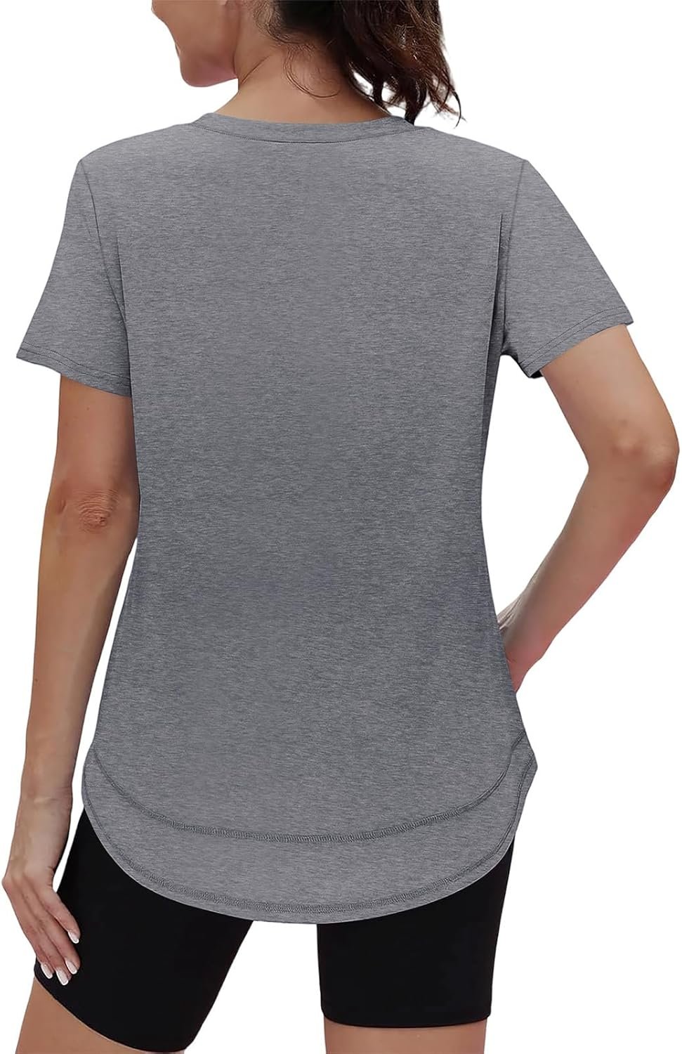 XIEERDUO Womens Workout Tops Short Sleeve Shirts Quick Dry Outfits for Hiking Running V Neck S-3XL - Image 5