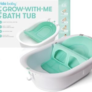 Frida Baby 4-in-1 Grow-with-Me Baby Bathtub, Baby Tub for Newborns to Toddler with Removable Bath Seat & Backrest for Bath Support in Tub