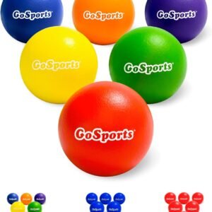 GoSports Soft Skin Foam Playground Dodgeballs – Set of 6 Includes Mesh Carry Bag