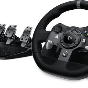 Logitech G920 Driving Force Racing Wheel and Floor Pedals, Real Force Feedback, Stainless Steel Paddle Shifters, Leather Steering Wheel Cover for Xbox Series X|S, Xbox One, PC, Mac – Black