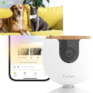 Furbo Mini Pet Camera [Subscription Required] Unlock Camera w/Paid Plan: Home Security with Dog & Cat Safety Alerts, 2-Way Audio, Mountable Smart Cam (Low Risk, 3mo Min. Cancel Anytime)