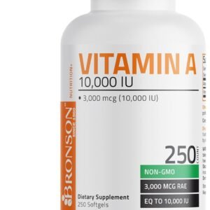 Bronson Vitamin A 10,000 IU Premium Non-GMO Formula Supports Healthy Vision & Immune System and Healthy Growth & Reproduction, 250 Softgels