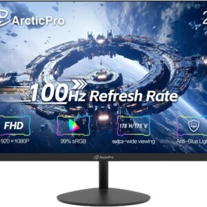 ArcticPro 22 inch 144Hz 100Hz Monitor, Full HD (1920 x 1080p) Computer Monitor, 105% sRGB, 3000:1 Contrast, 3-Sided Frameless, Ultra Slim, VESA, LowBlue Mode, Tilt Adjust, HDMI *1, VGA*1