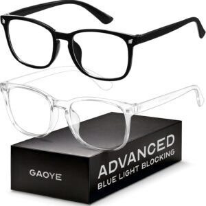 Gaoye Eyewear Frames for Men – Blue Light Blocking Square Glasses, Anti UV Ray Computer Gaming, Blue Blockers for Women