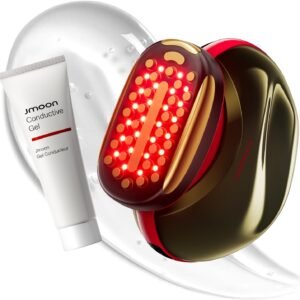JMOON by Ulike Microcurrent Facial Device, M30U Red Light Therapy for Face, Safe Anti Aging Skin Care, 4 Modes, 5 Energy Levels for Full Face Lift and Ideal for Smile Lines, Eyes, and Forehead (Red)