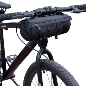 2.5L Bike Handlebar Bag, Waterproof Bicycle Accessories, Bike Frame Front Pouch with Zipper and Shoulder Strap