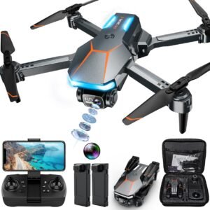 Drone with Camera, 1080P FPV Foldable Drone with Stable Altitude Hold, Gravity Control, Trajectory Flight, 90° Adjustable Lens, One Key Take Off, 2 Batteries, RAGPIP X66 Drone Toy for Kids Adult Beginners