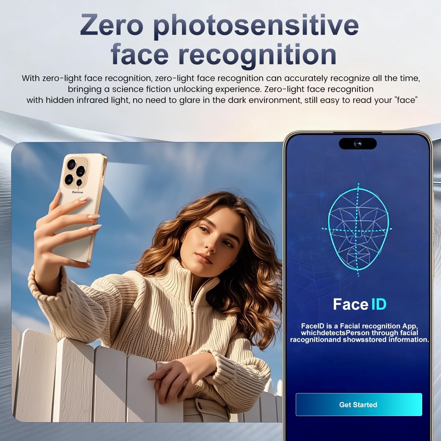 16 PM Smartphone Unlocked Cell Phone, 6.99“ HD Screen5G Phone, 16+512GB phoneunlocked, Android 14.0, 68+108MP Zoom Camera, Fingerprint Button Unlock-and take Photos (Gold) - Image 6