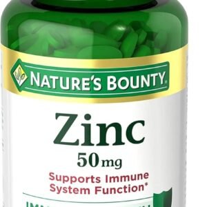 Nature’s Bounty Zinc 50mg, Immune Support & Antioxidant Supplement, Promotes Skin Health, 1 Caplet Per Day, Gluten Free, 250 Vegetarian Caplets