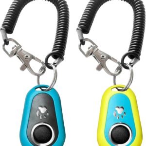 Pet Clicker for Dogs/Cats/Horses/Birds or Other Animals – Clickers for Training (Blue + Green)