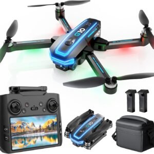 GPS Drone with 4K HD Camera for Adults,4.5 inch HD Screen on Remote Controller,FPV RC Drones with Auto Return, Follow Me and Lightweight,2 PCS Batteries for Long Flight Time,Easy Fly Quadcopter for Beginners,Under 250g