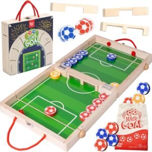 Nene Toys Sling Goal, Wooden Sling Puck Game for Kids & Adults – Fast-Paced Family Board Game for Kids 4+ Years – Portable Travel Yard Game – Indoor Outdoor Fun – Gift for Boys & Girls