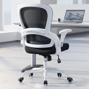 TRALT Office Chair – Ergonomic Office Chair with Back Support, Home Office Desk Chairs, 330lbs Wide Seat Big and Tall Office Chairs, Comfy Desk Chair for Work, Study, Office, Gaming (White Black)