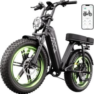TST Electric Bike for Adults 1500W Peak 20″ Fat Tire All-Terrain E-Bike 60 Miles 28MPH Electric Dirt Bike for Road Sand Mountain Snow – 48V 15AH Battery Powered Electric Motorcycle for Adventure